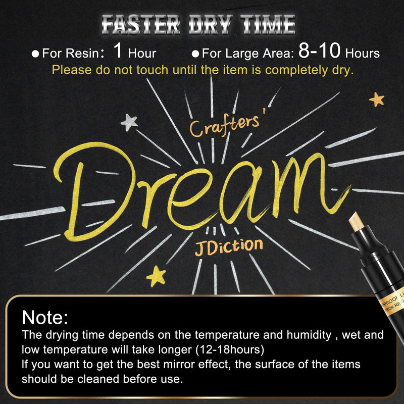 JDiction Chrome Markers & Cleaner Set - Liquid Mirror Metallic 3 Colors