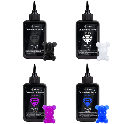 JDiction Colored UV Resin 100g - 4 colors Black Blue Purple White