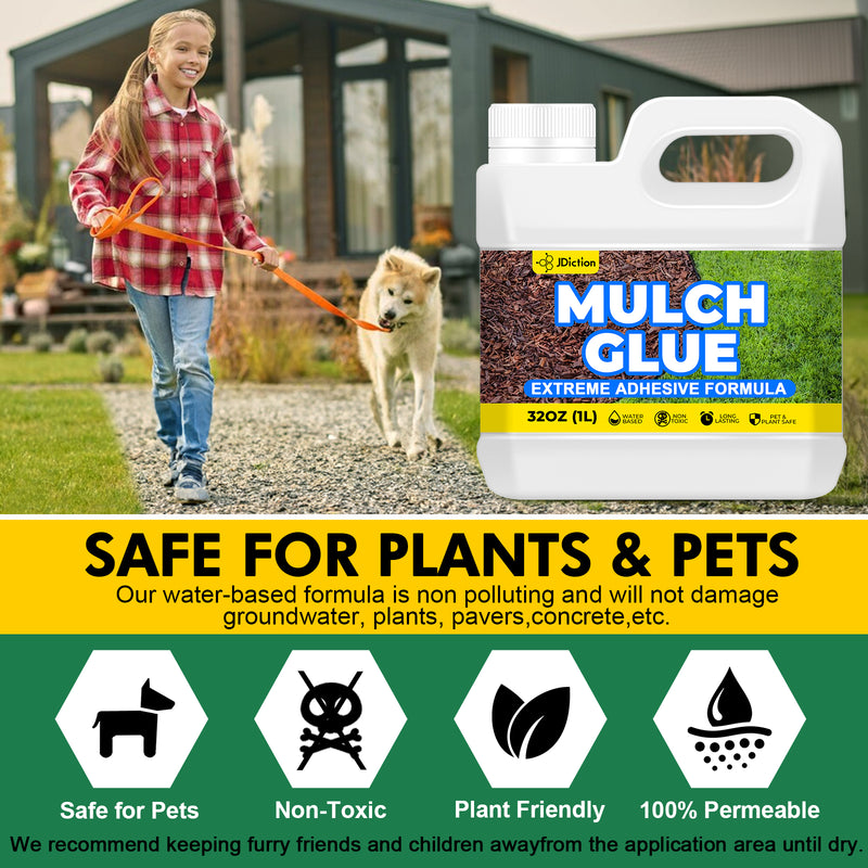 JDiction Mulch Glue for Landscaping - 32oz / 1 Gallon