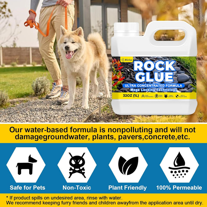 JDiction Rock Glue for Landscaping - 32oz / 1 Gallon / 2 Gallon