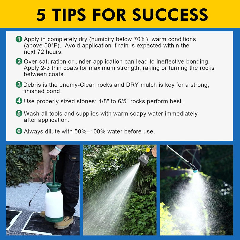 JDiction Rock Glue for Landscaping - 32oz / 1 Gallon / 2 Gallon