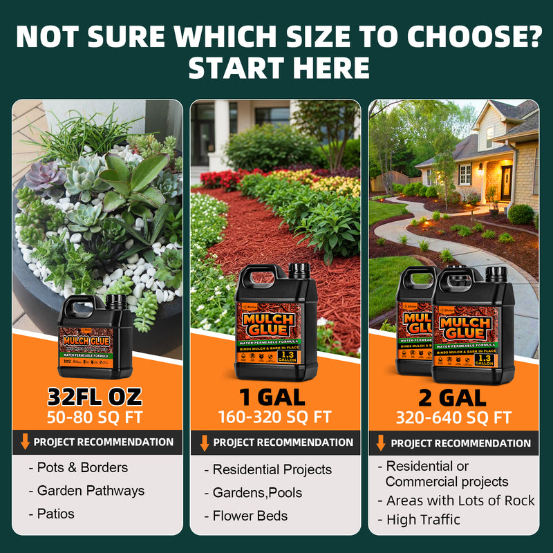 JDiction Upgraded Mulch Glue for Landscaping - 32oz / 1 Gallon