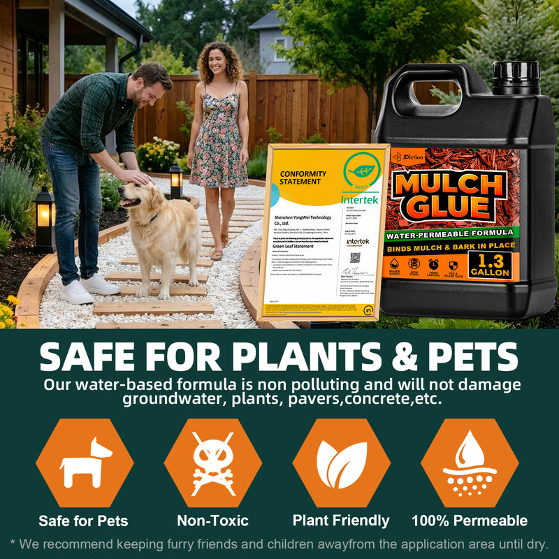 JDiction Upgraded Mulch Glue for Landscaping - 32oz / 1 Gallon
