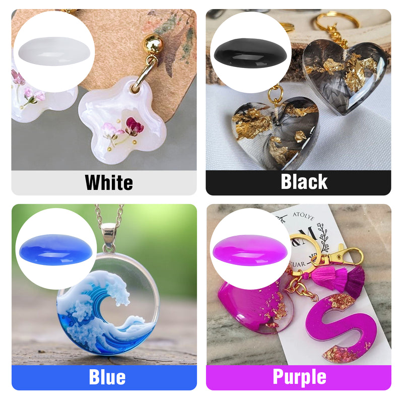 JDiction Colored UV Resin 100g - 4 colors Black Blue Purple White