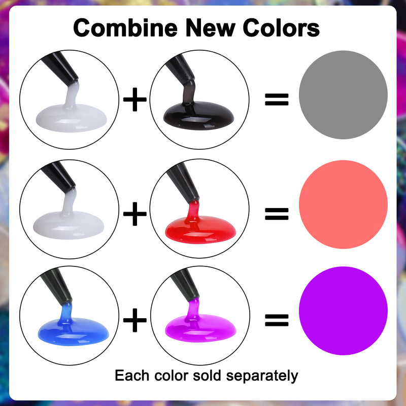 JDiction Colored UV Resin 100g - 5 colors Black Blue Red Purple White