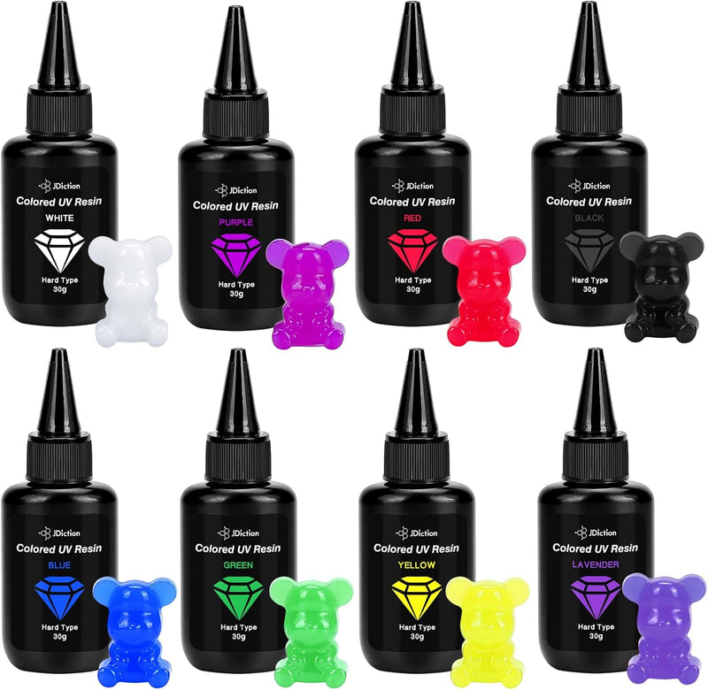 JDiction Rainbow UV Resin Kit - 8 Colors - 240g
