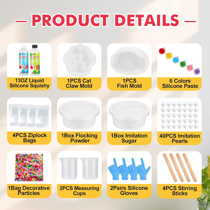 JDiction Taba Squishy Making Kit - Cat Paw & Taiyaki  - 64PCS