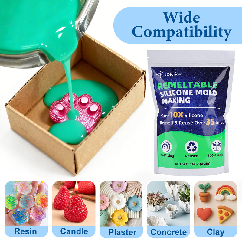 JDiction Remeltable Silicone Mold Making Kit, 16OZ