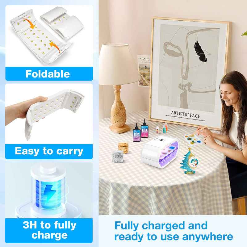 JDiction Double Side UV Light - Wireless & Independent Dual Design